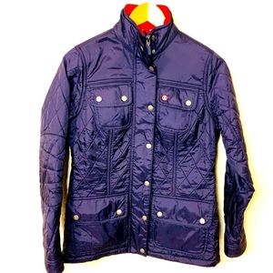 Women’s Barbour Quilted Jacket Navy & Red